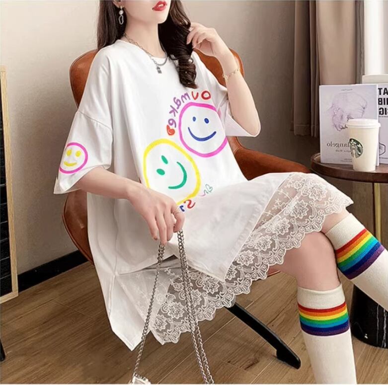 新作 ロゴ レイヤード風 プリント ゆったり 半袖 Ｔシャツ 全3色<S-4948>