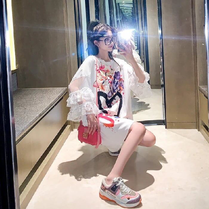好感度UP デザイン スウィート 一目惚れ 切り替え Tシャツ ＜S-8004＞