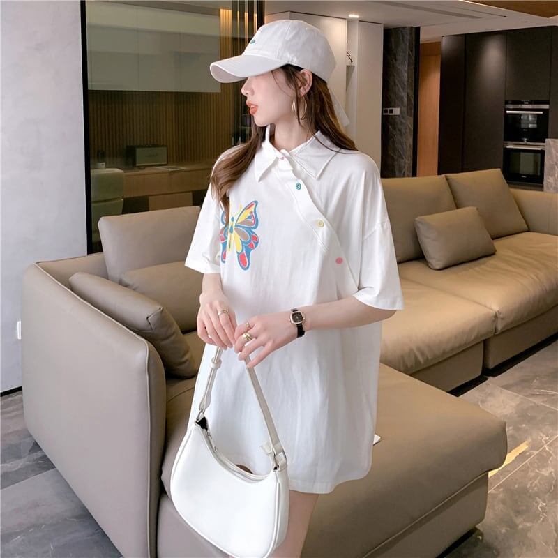 個性的なデザイン プリント 一目惚れ Tシャツ カットソー＜S-3044＞