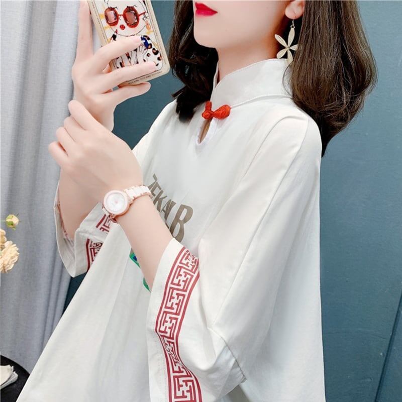 個性的なデザイン 切り替え 一目惚れ プリント Tシャツ カットソー＜S-3536＞
