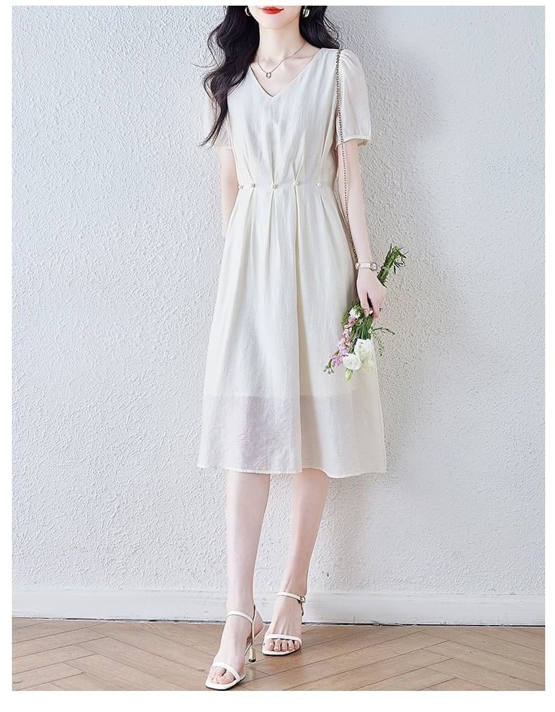 定番シンプル 絶対流行 売り切れ必至 女子マスト エレガント ワンピース<S-12012>