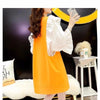女子力アップ アルファベット パフスリーブ プリント ロングTシャツ ゆったりワンピース ＜S-3054＞