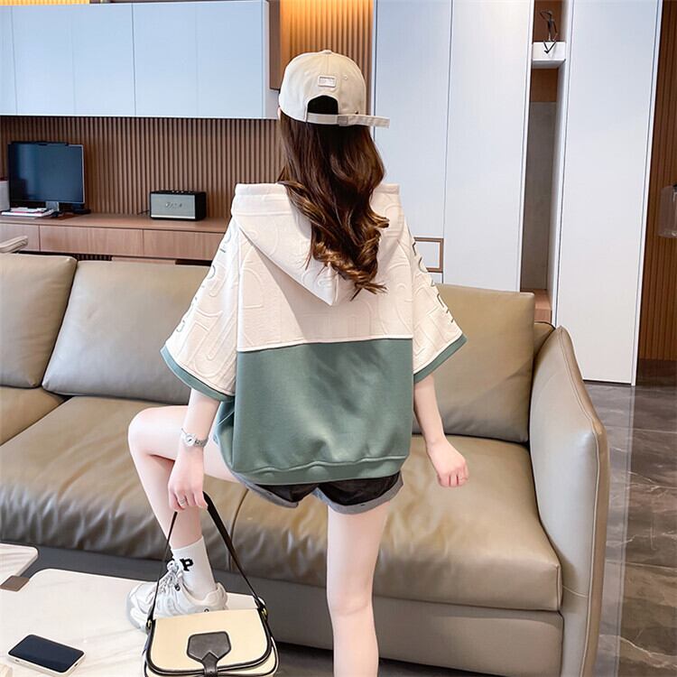 高級感 帽子付き 半袖 Tシャツ スウェット ＜S-8640＞