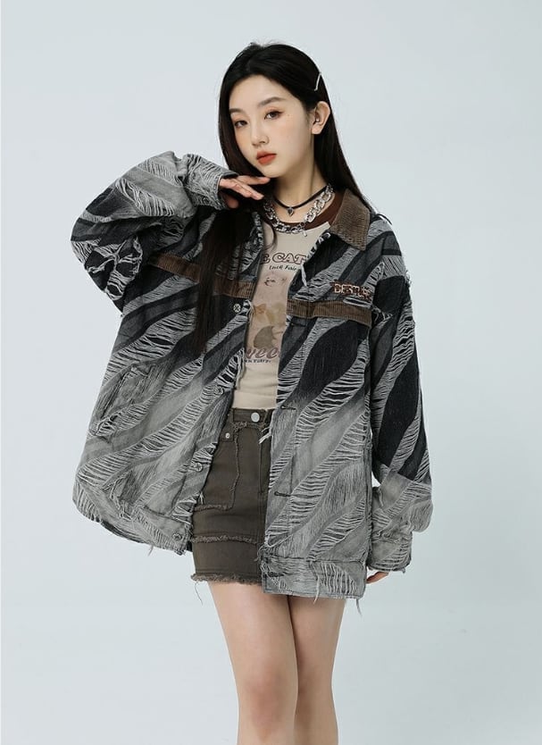 話題沸騰中 個性派 ファッション ストリート コート<S-6359>