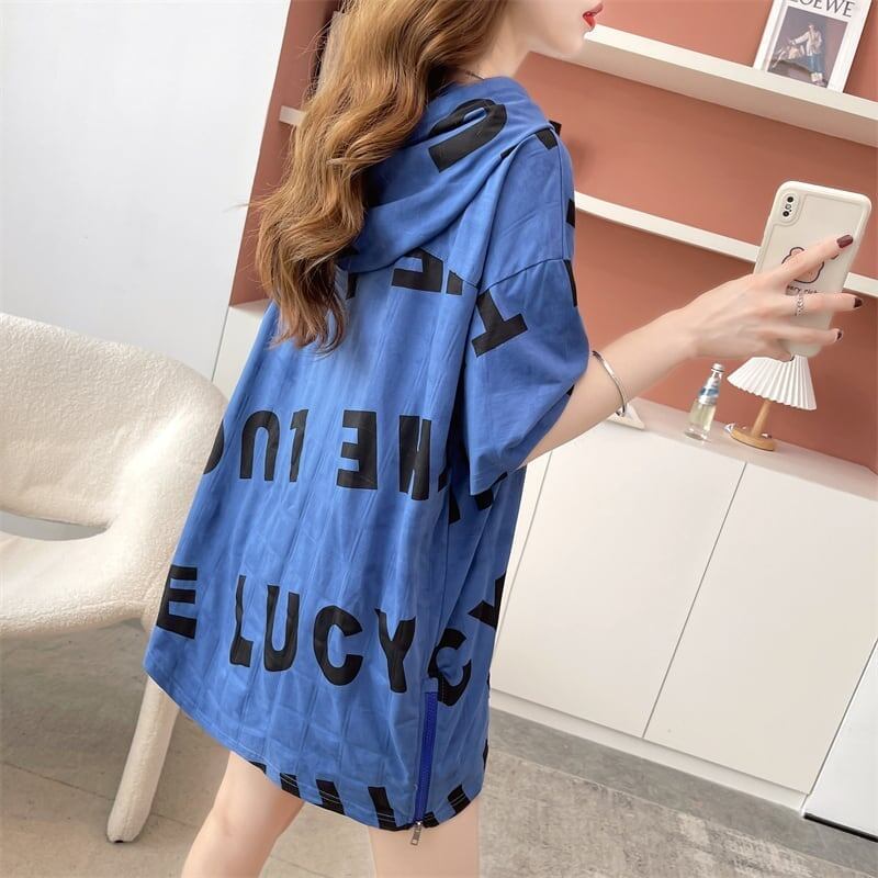 着心地抜群 切り替え 女性力を高める プリント Tシャツ カットソー＜S-3489＞