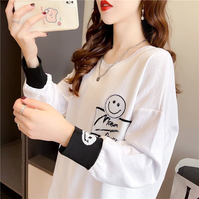 美感いっぱい 切り替え 好感度満載 プリント Tシャツ カットソー＜S-3661＞