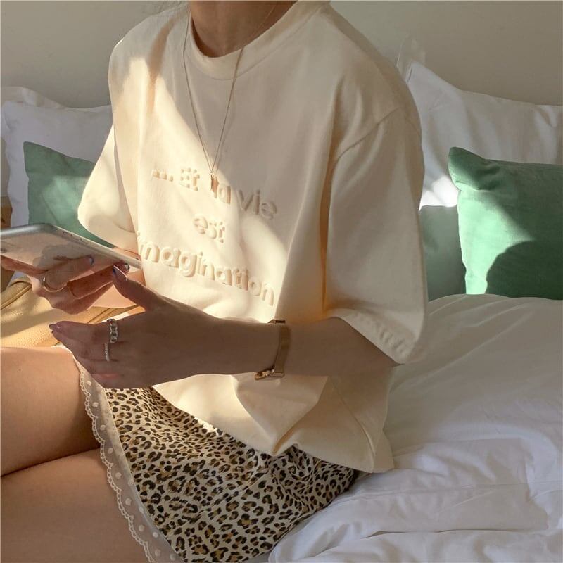 着心地抜群 アルファベット 女性力を高める Tシャツ カットソー＜S-3294＞