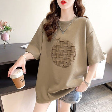 個性的なデザイン ラウンドネック 一目惚れ プリント Tシャツ カットソー＜S-2959＞