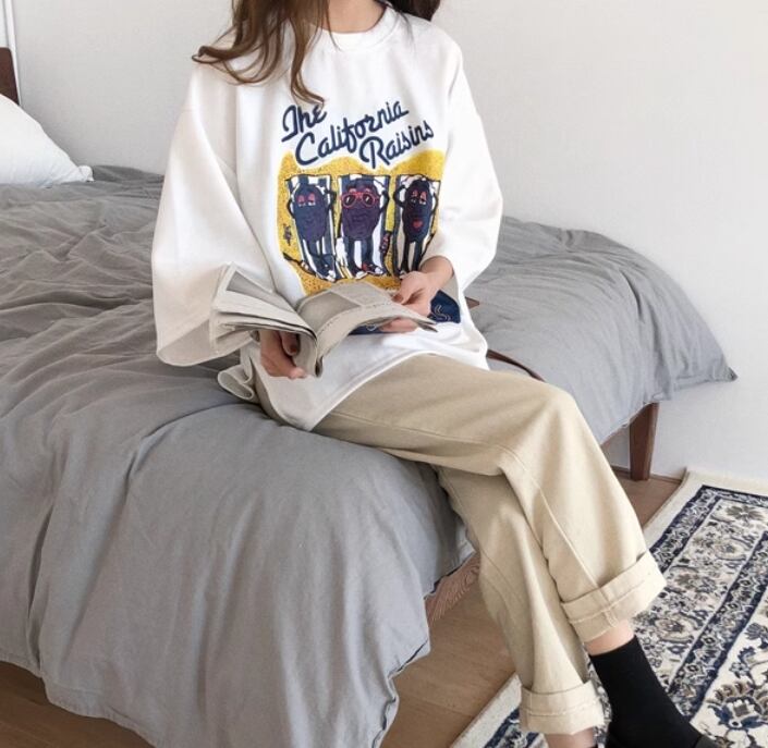 話題沸騰中 ゆったり カジュアル プリント 2色半袖Tシャツ＜S-8161＞