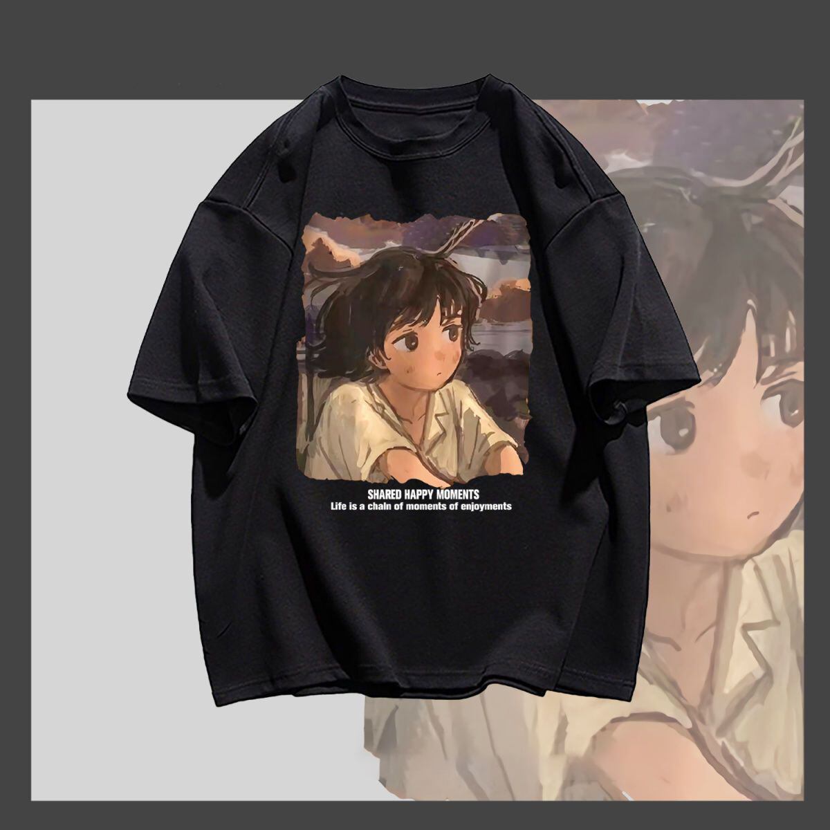 都市ファッショ デザイン オシャレ カジュアル プリント全5色 半袖Tシャツ<S-9258>