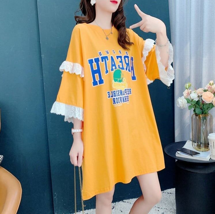 コットンレーストリム半袖Tシャツ<S-3028>