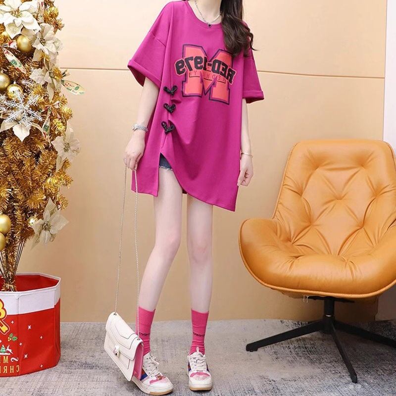 超人気 特別デザイン 美人度アップ ゆったり二色 半袖Tシャツ＜S-8038＞