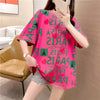 個性的なデザイン プリント お値段以上 Tシャツ カットソー ワンピース＜S-3302＞
