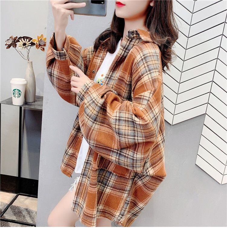 売り切れ必至 カジュアル 柔らかくて優しい印象 チェック柄 3色選択 シャツ ＜S-9689＞