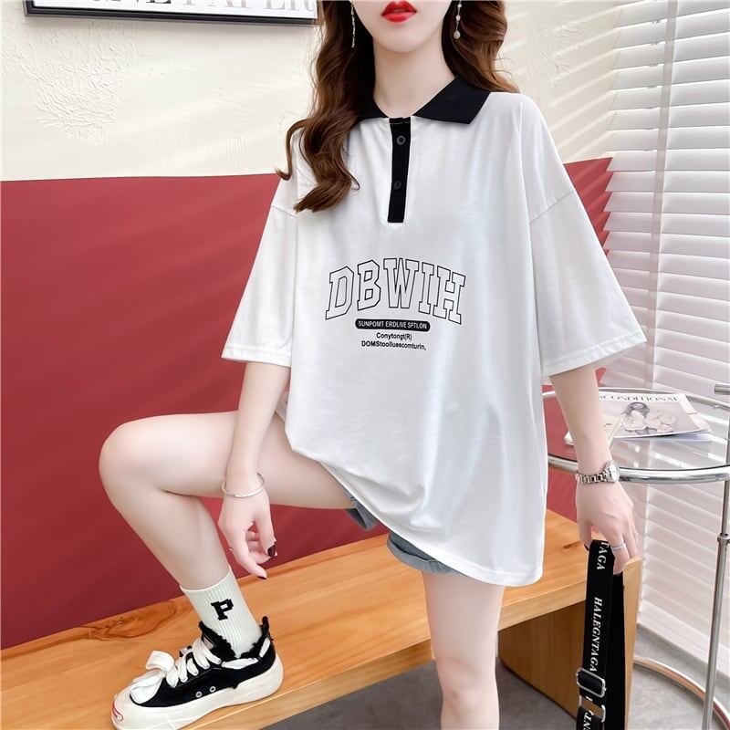 カジュアル 切り替え 着心地抜群 プリント Tシャツ カットソー＜S-3622＞
