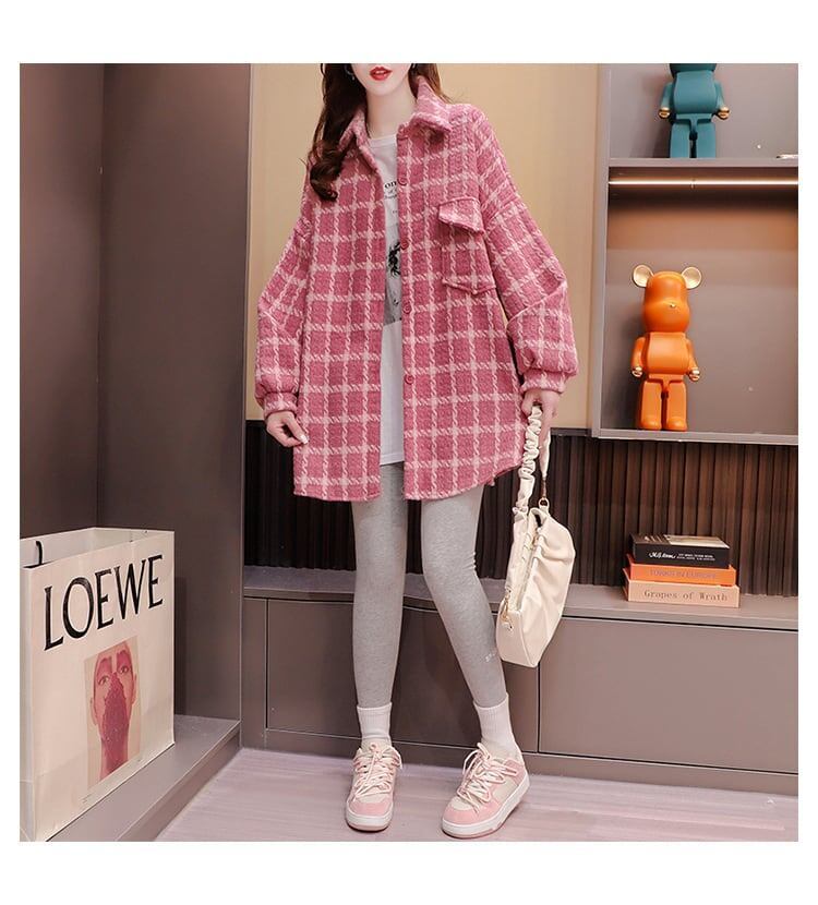 定番シンプル チェック柄 ポケット シャツ トップス 二色＜S-4048＞