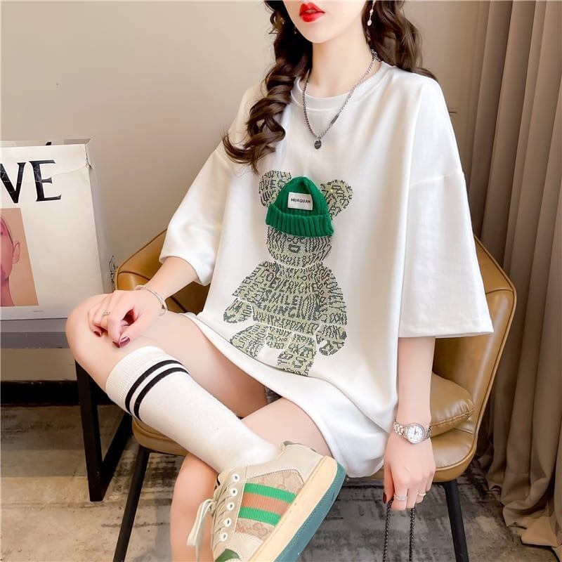 好感度満載 ラウンドネック スタイリッシュ プリント Tシャツ カットソー＜S-2795＞