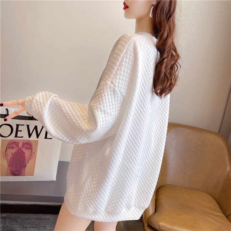 ルーズ デザイン感 着せ 長袖 スウェット パーカー トップス＜S-2159＞