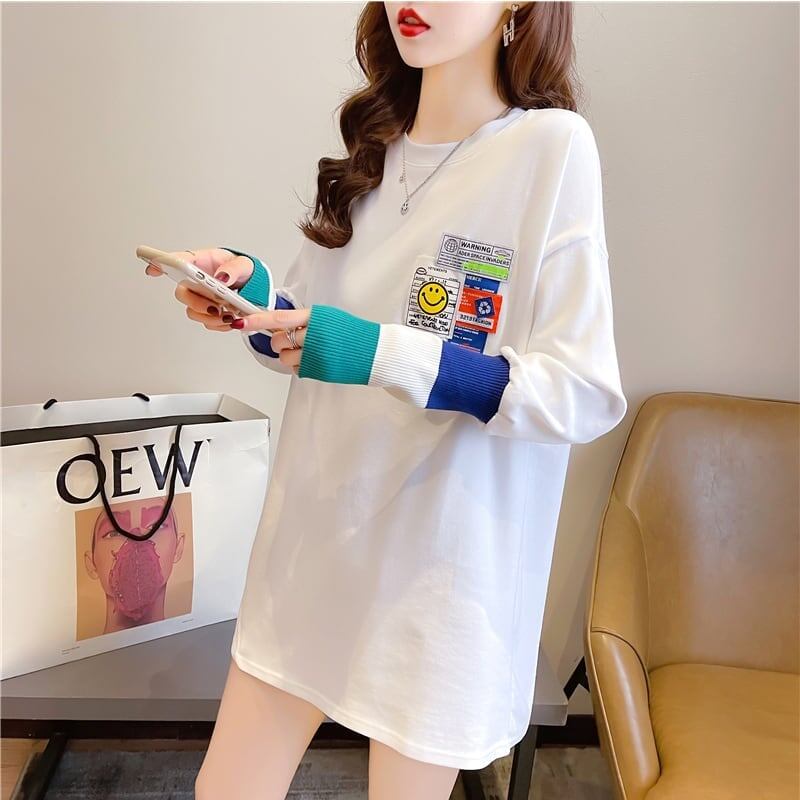 個性的なデザイン 切り替え 好感度満載 プリント Tシャツ カットソー＜S-3665＞