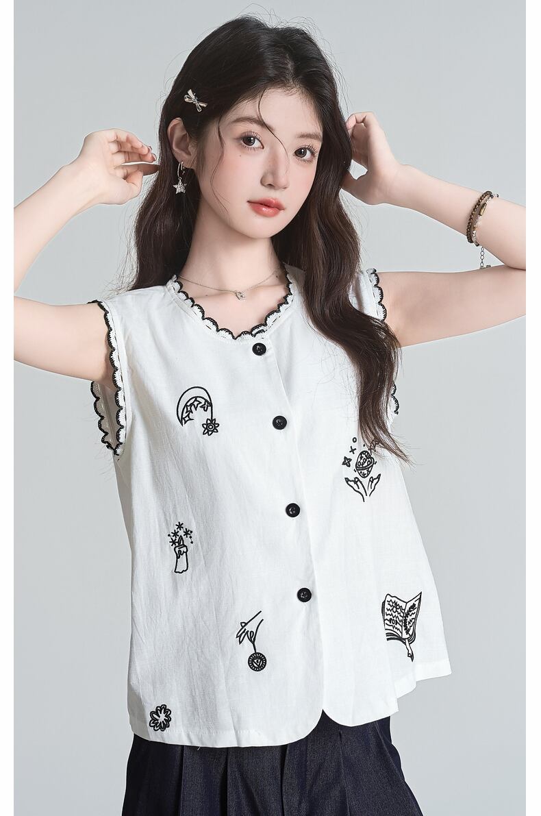 海外トレンド カジュアル 好感度UP 袖なし Tシャツ ＜S-11965＞