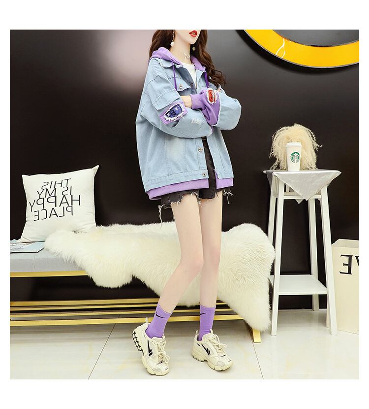 主役級 シンプル ファッション ストリート デニムジャケット<S-6072>