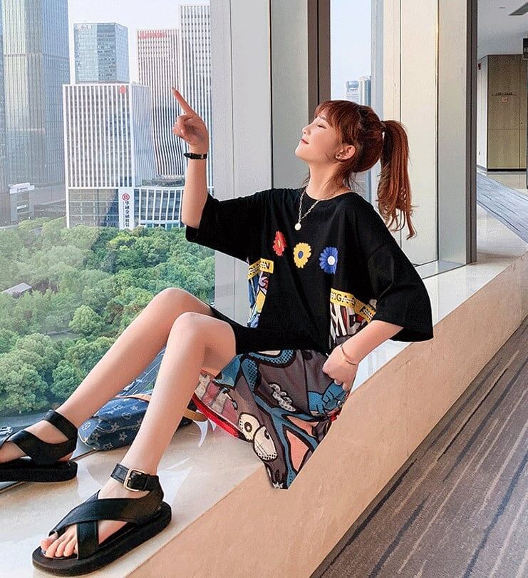 大人気ロング丈Tシャツワンピース  2色 ＜S-1160＞