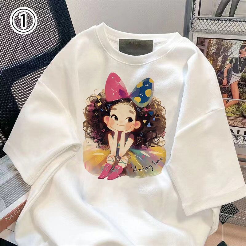 大人可愛い カジュアル 定番シンプル プリント 6種選択可 半袖Tシャツ<S-8906>