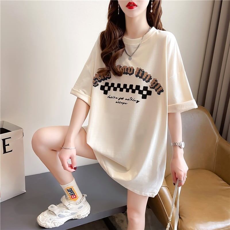 ゆったり感アップ 切り替え オシャレ度満点 プリント Tシャツ カットソー＜S-3478＞