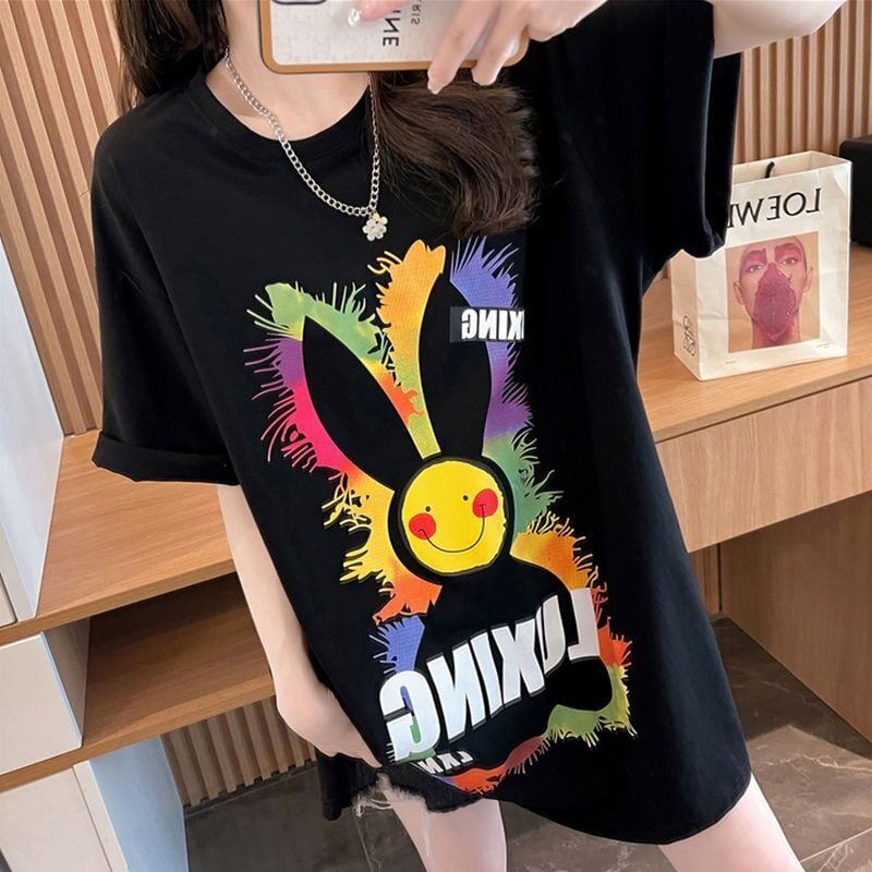 着回し力抜群 キュート カジュアル プリント 半袖Ｔシャツ全2色 <S-8550>