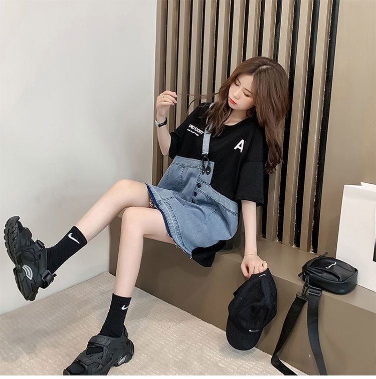 個性的なデザイン 2色選択可 一目惚れ レイヤード風 Tシャツ カットソー＜S-8286＞