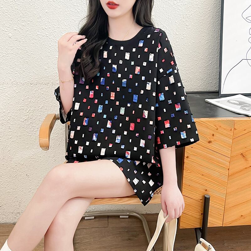 着回し力抜群 カジュアル 個性派 ゆったりトップス 半袖Tシャツ 全2色＜S-8263＞