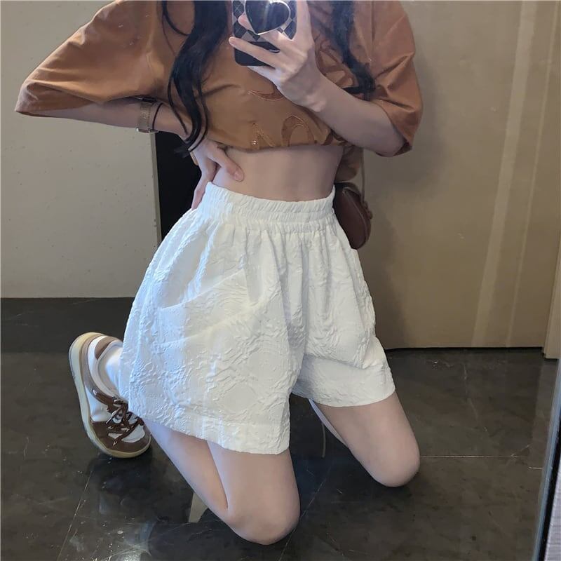 清涼感たっぷり ハイウエスト ファッション パンツ ボトムス＜S-3523＞