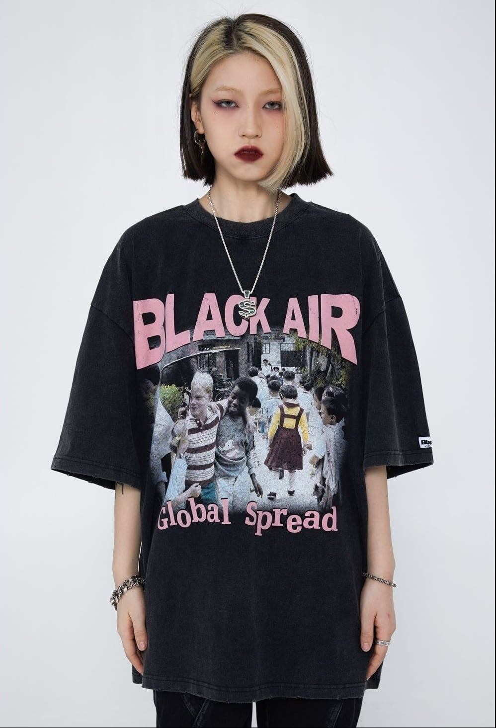 見逃し厳禁 ファッション ストリート系 ヴィンテージ加工 プリントTシャツ ＜S-2893＞