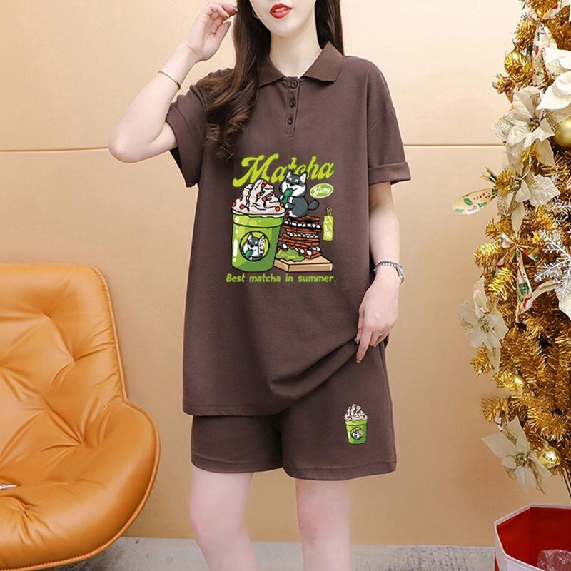 超人気 プリント カジュアル 半袖Ｔシャツⅹパンツセット全3色 <S-8528>