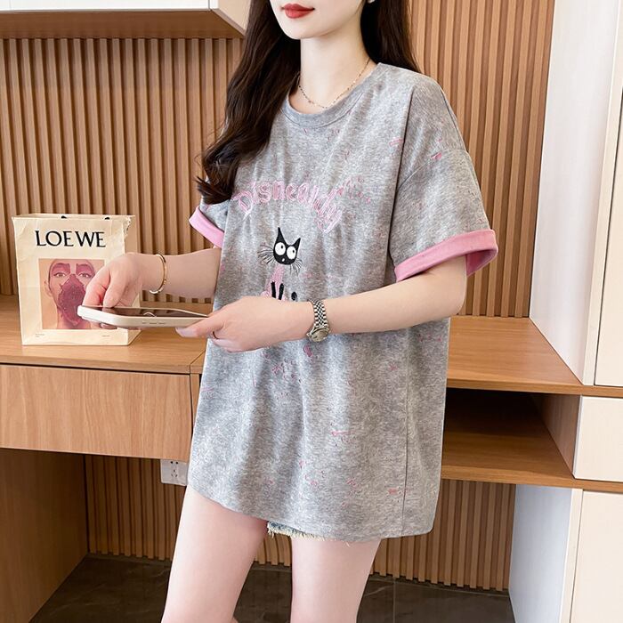 スウィート 早い者勝ち 絶対流行 カジュアル 2色選択 Tシャツ<S-11572>