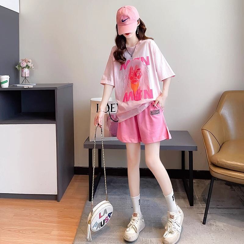 好感度UP カジュアル ファッション 上質 Ｔシャツⅹパンツセット<S-8456>