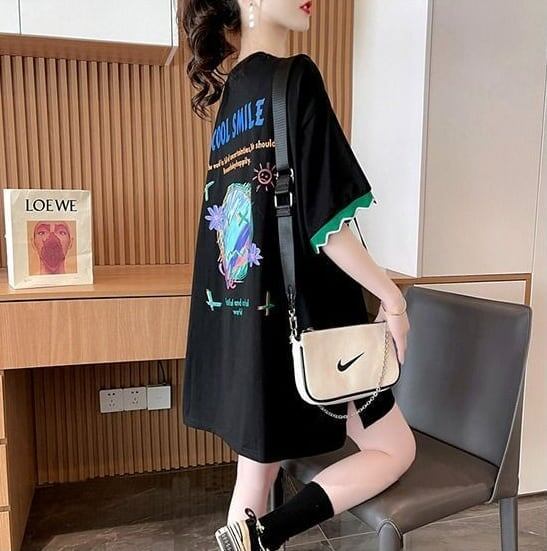 【半額！期間限定！！】デザインセンスニッチなミドル丈半袖Tシャツ2023新スタイル<S-3007>