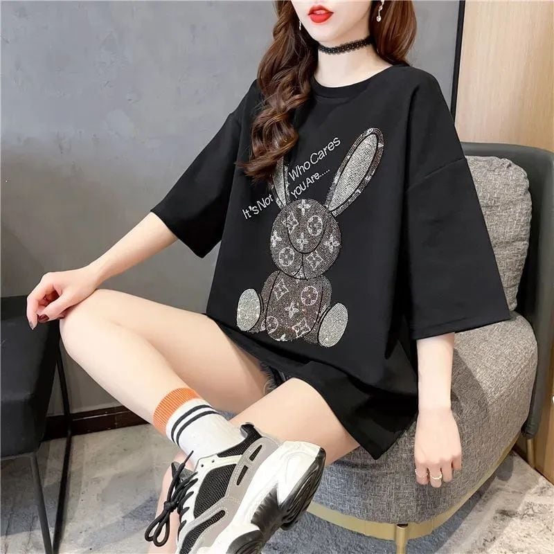 新商品 プリント ファッション ゆったり 全4色 半袖 Tシャツ＜S-8706＞
