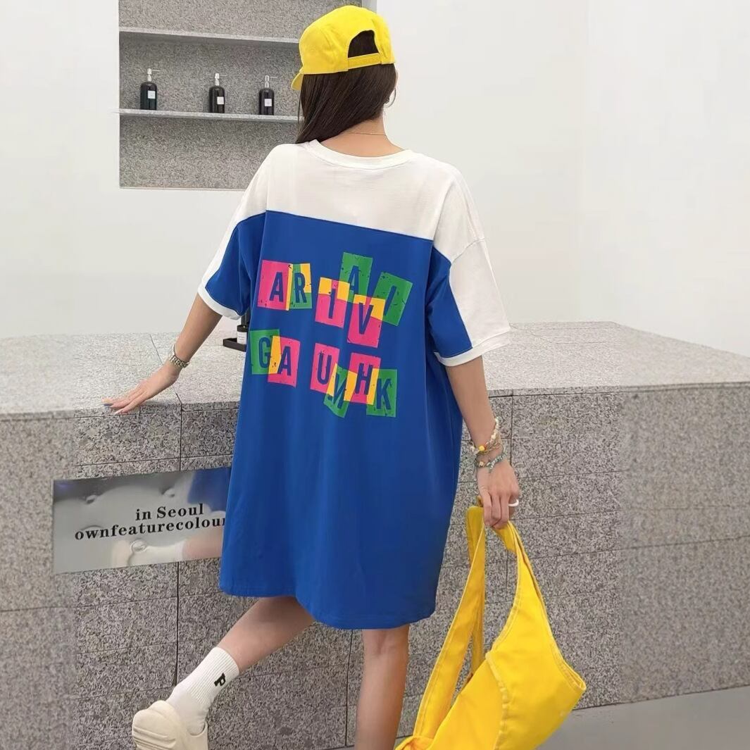 おすすめ 好感度UP 海外トレンド カジュアル 全3色 半袖 Tシャツ ワンピース ＜S-11556＞