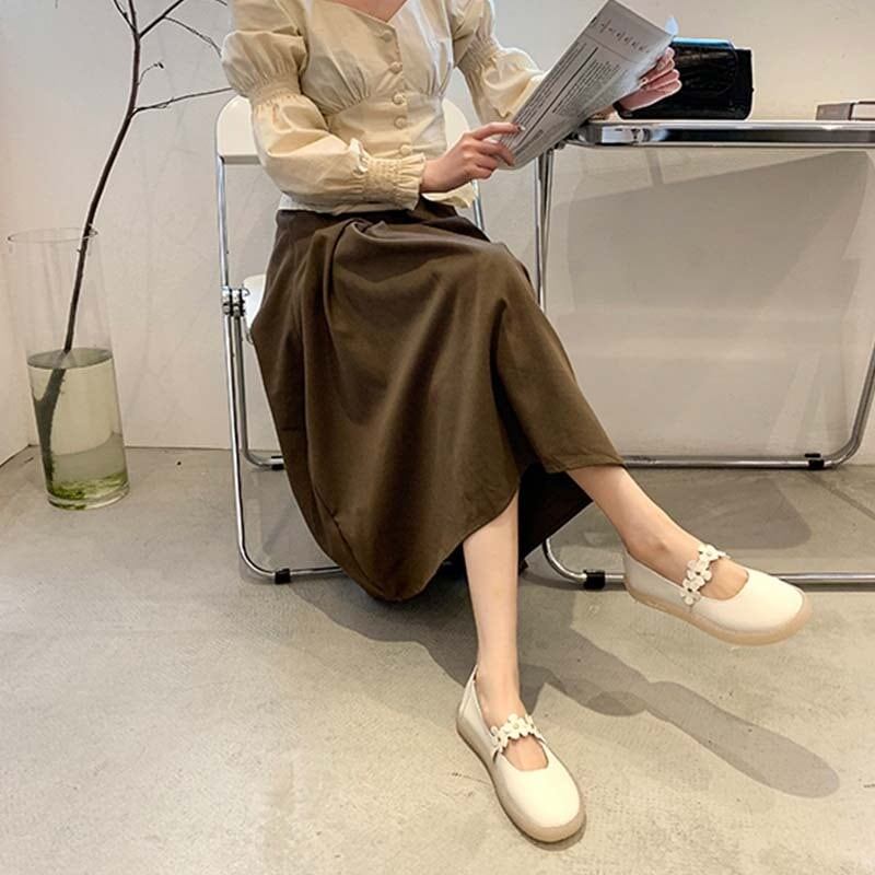 ファッション フラットヒール 美人度アップ ラウンドトゥ シューズ＜S-3053＞