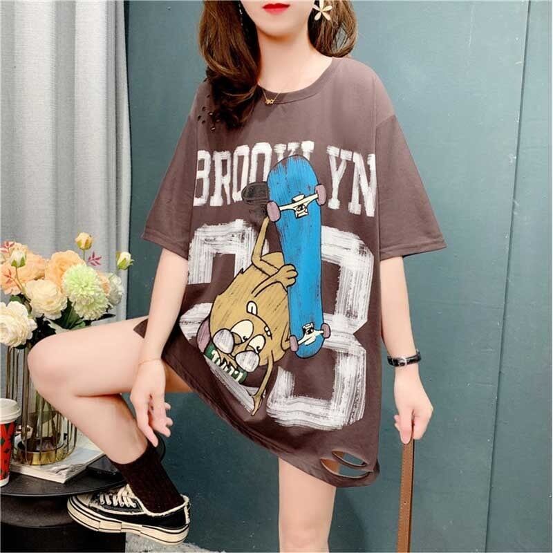 デザイン感 3色選択可 チャーミング プリント Tシャツ カットソー＜S-3164＞