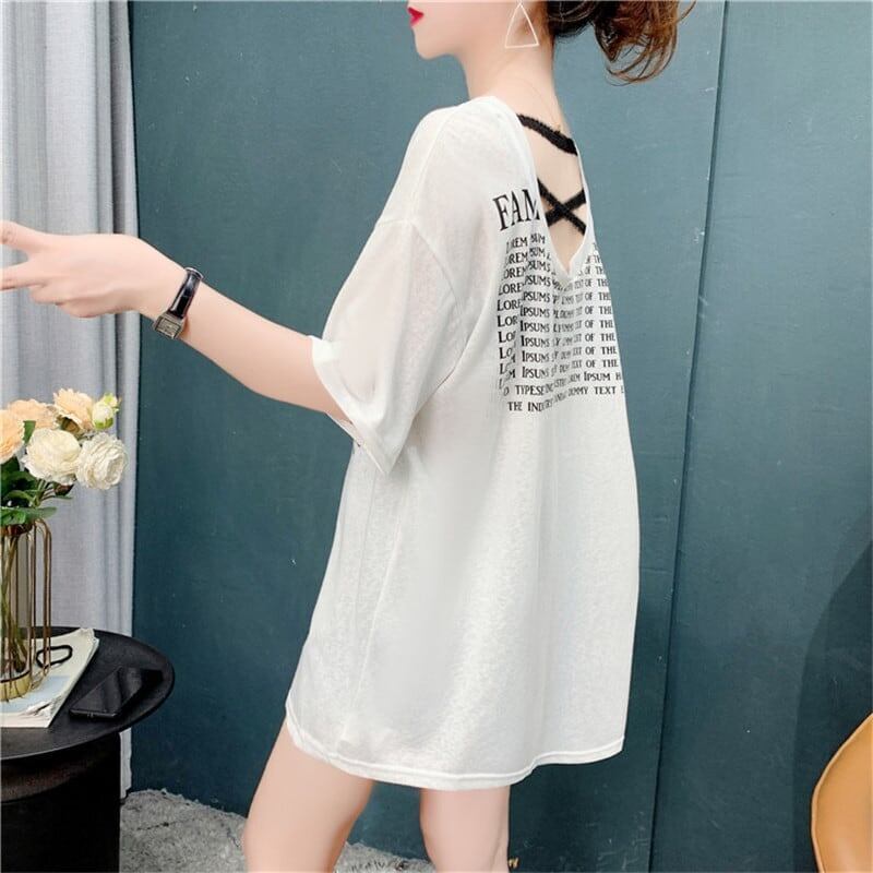 デザイン感 切り替え チャーミング プリント Tシャツ カットソー＜S-3517＞