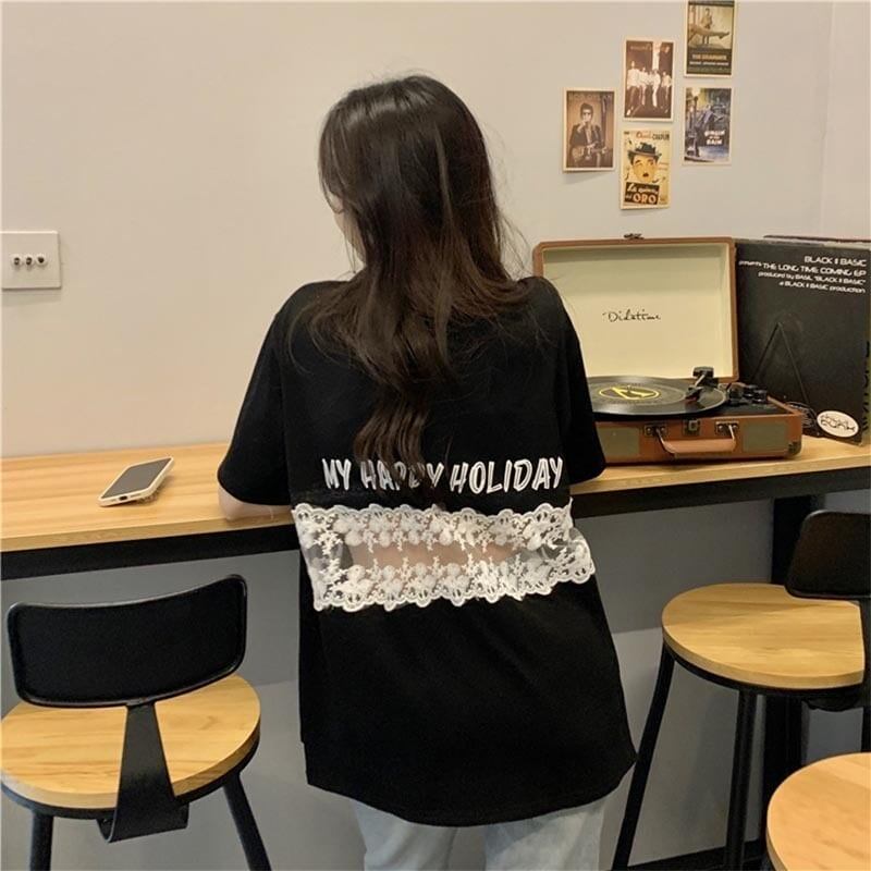 オシャレ度満点 切り替え 一目惚れ プリント Tシャツ カットソー＜S-3560＞