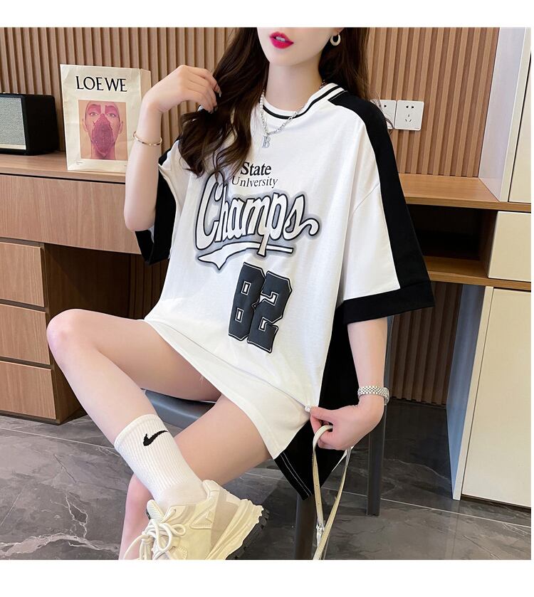 絶対流行 一目惚れ 個性的なデザイン 2色選択可 プリント Tシャツ カットソー＜S-8279＞