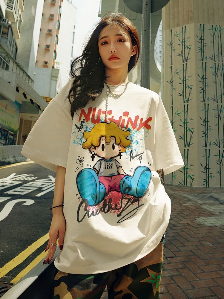 話題沸騰中 目を奪われる 流行新作 カジュアル ゆったり 全2色 半袖Tシャツ＜S-9295＞