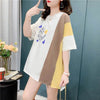 スタイリッシュ 切り替え 一目惚れ プリント Tシャツ カットソー＜S-3628＞