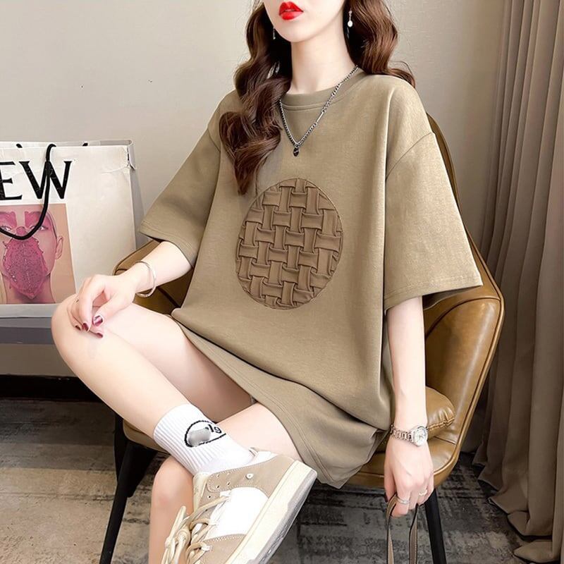 個性的なデザイン ラウンドネック 一目惚れ プリント Tシャツ カットソー＜S-2959＞
