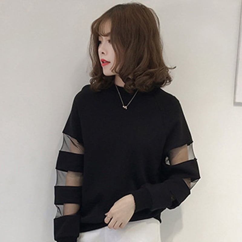 【人気商品再入荷】合わせやすい ラウンドネック デイリー 無地 切り替え スウェット パーカー＜S-2128＞