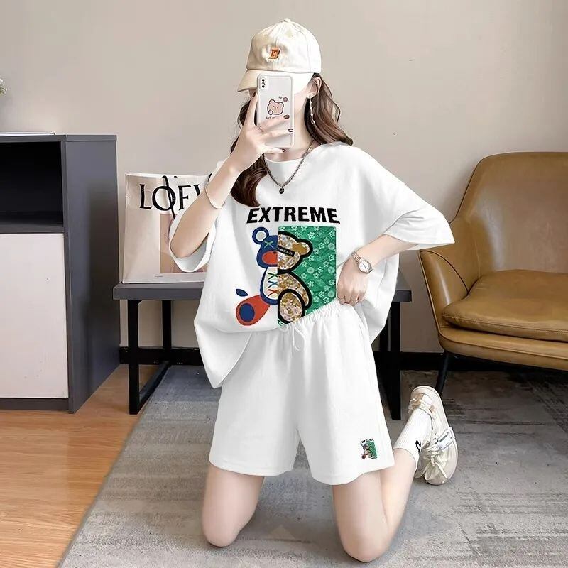 真夏も快適 全4色 軽くて涼しくて可愛い！カジュアル 半袖 Tシャツ ショートパンツ セットアップ ＜S-9204＞
