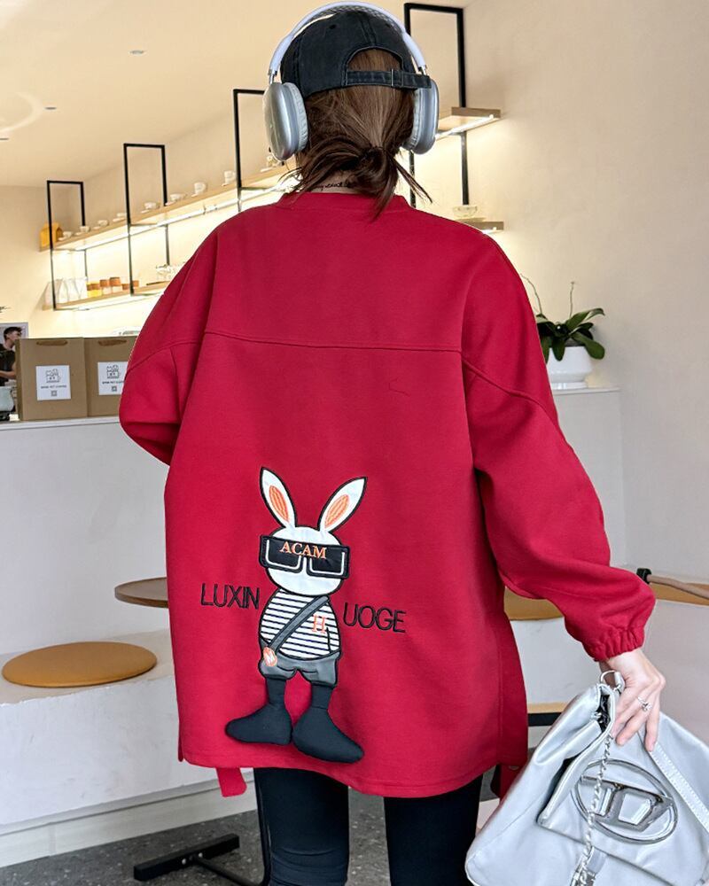 超人気商品 ゆったりスウェット ウサギちゃんロゴ 全6色トップス＜S-4809＞